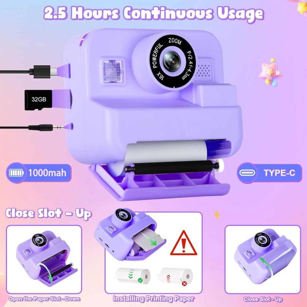 Câmera de impressão instantâne - Kids Education Images avaliação e preço